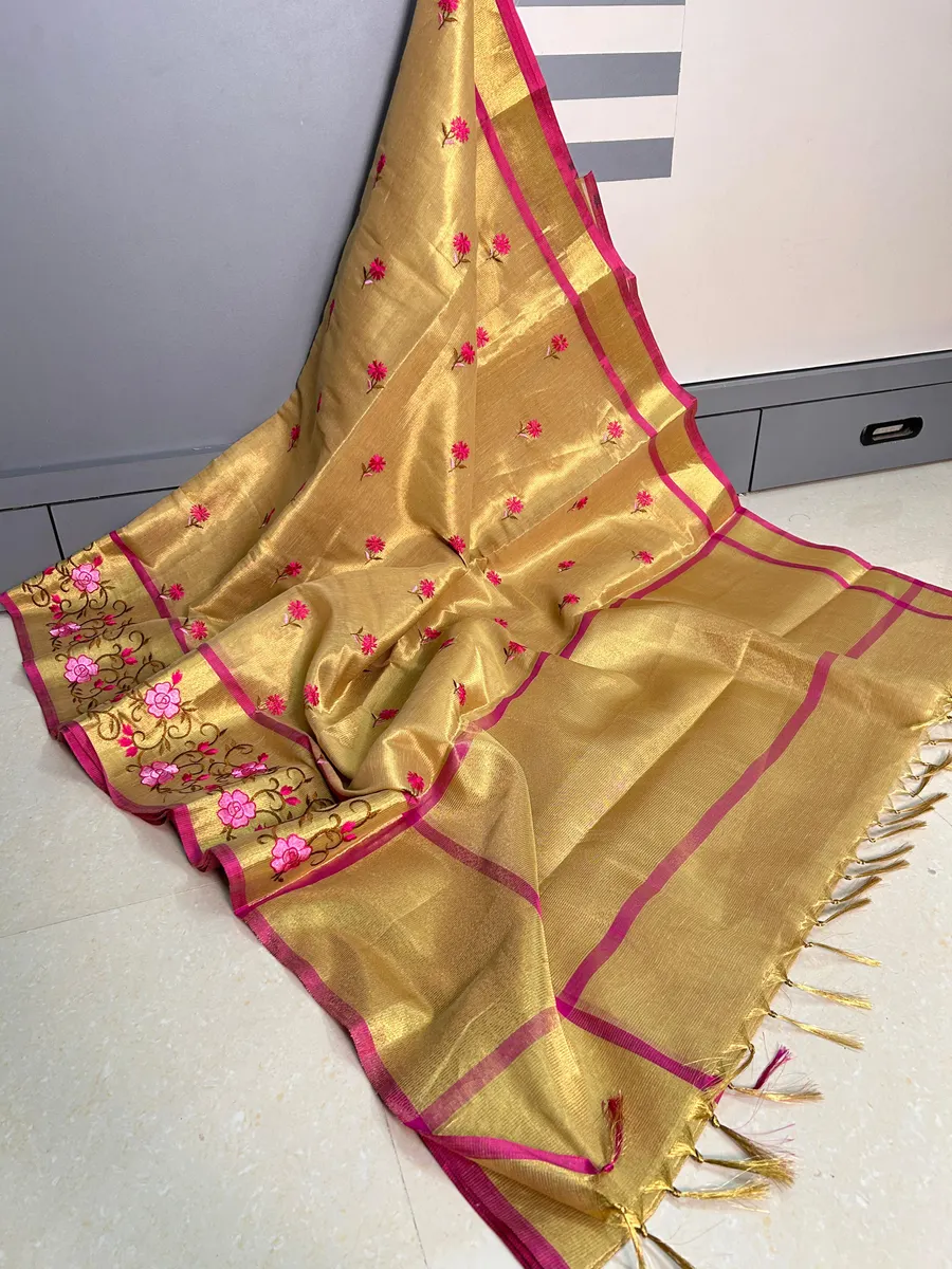 BANARASI SEMI KANCHIPURAM ZARI TISSUES VISKAT SAREES